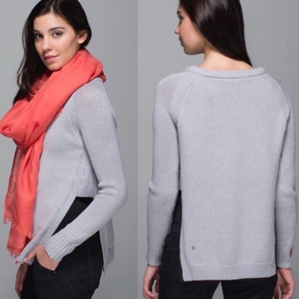 lululemon athletica Gray Crew Neck Sweater